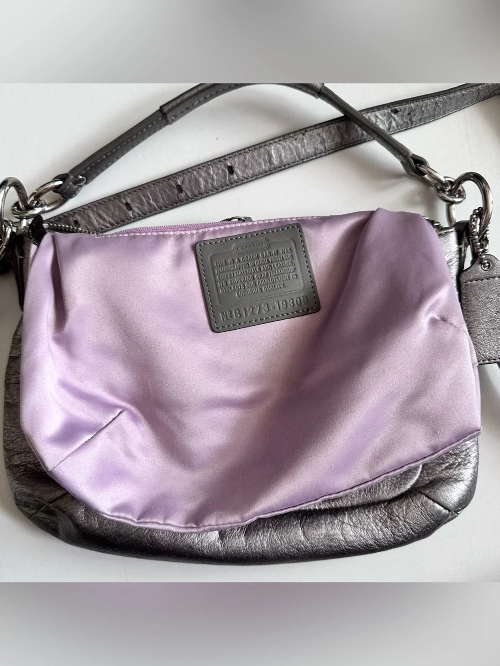 Coach Kristen Silver Metallic Hobo Bag